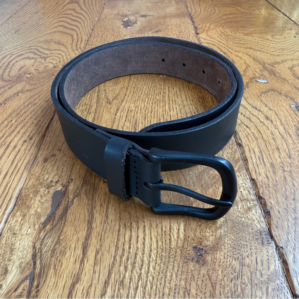 Men's Black Leather Belt from American Eagle Outfitters